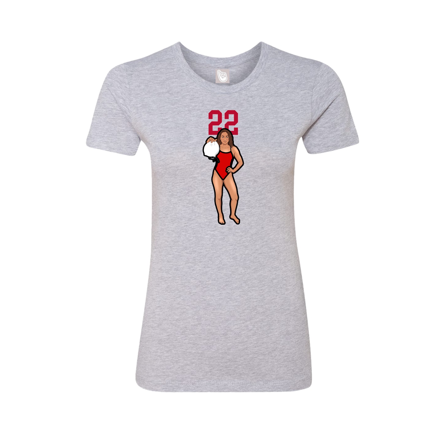 Fitted Women's Tee — Number Top in Grey