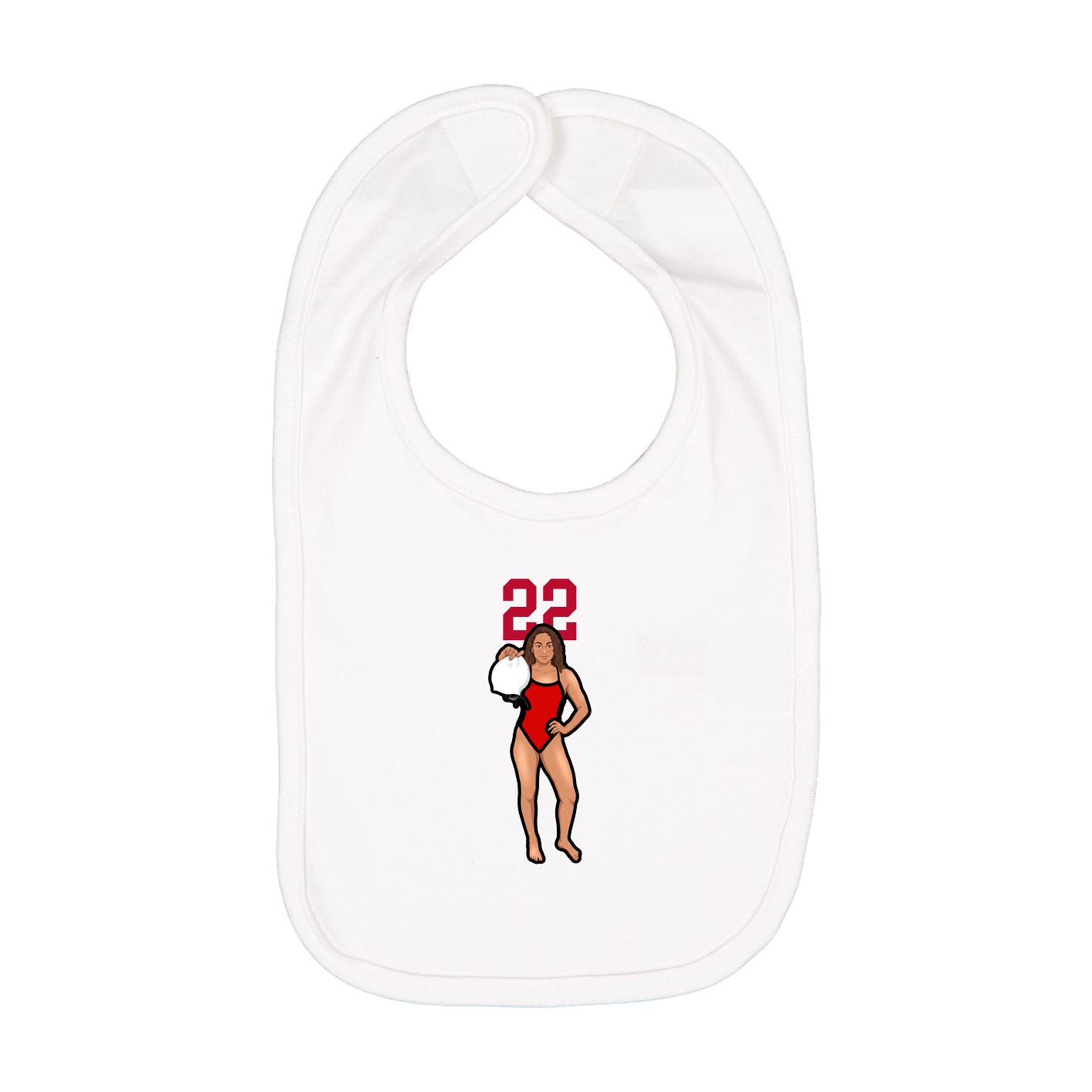 Infant Bib — Number Top in White
