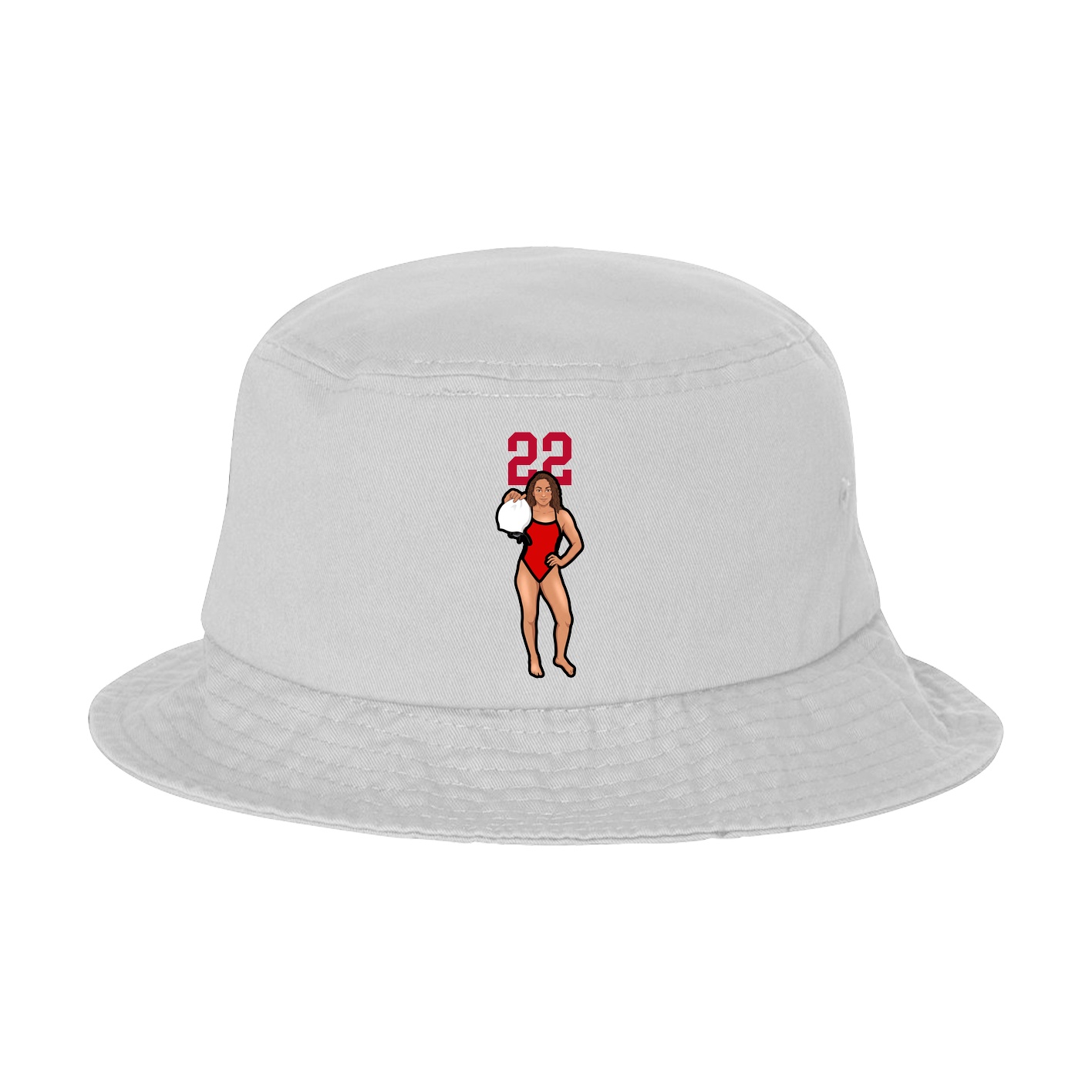 Bucket Cap — Number Top in White