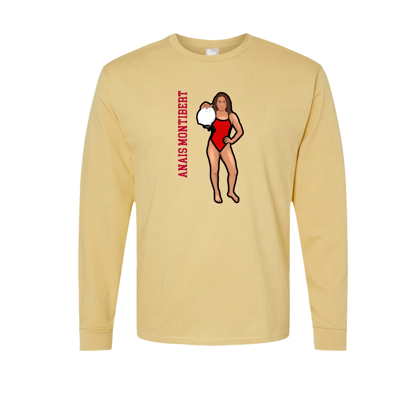 Long Sleeve Tee — Name Vertical in Vegas Gold