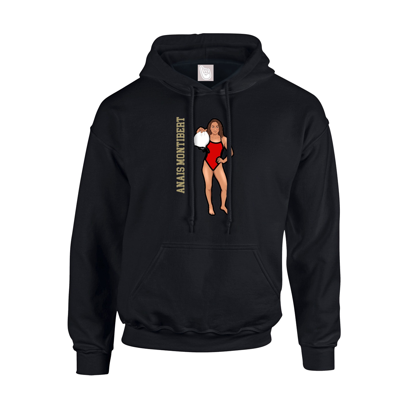 Hoodie — Name Vertical in Black