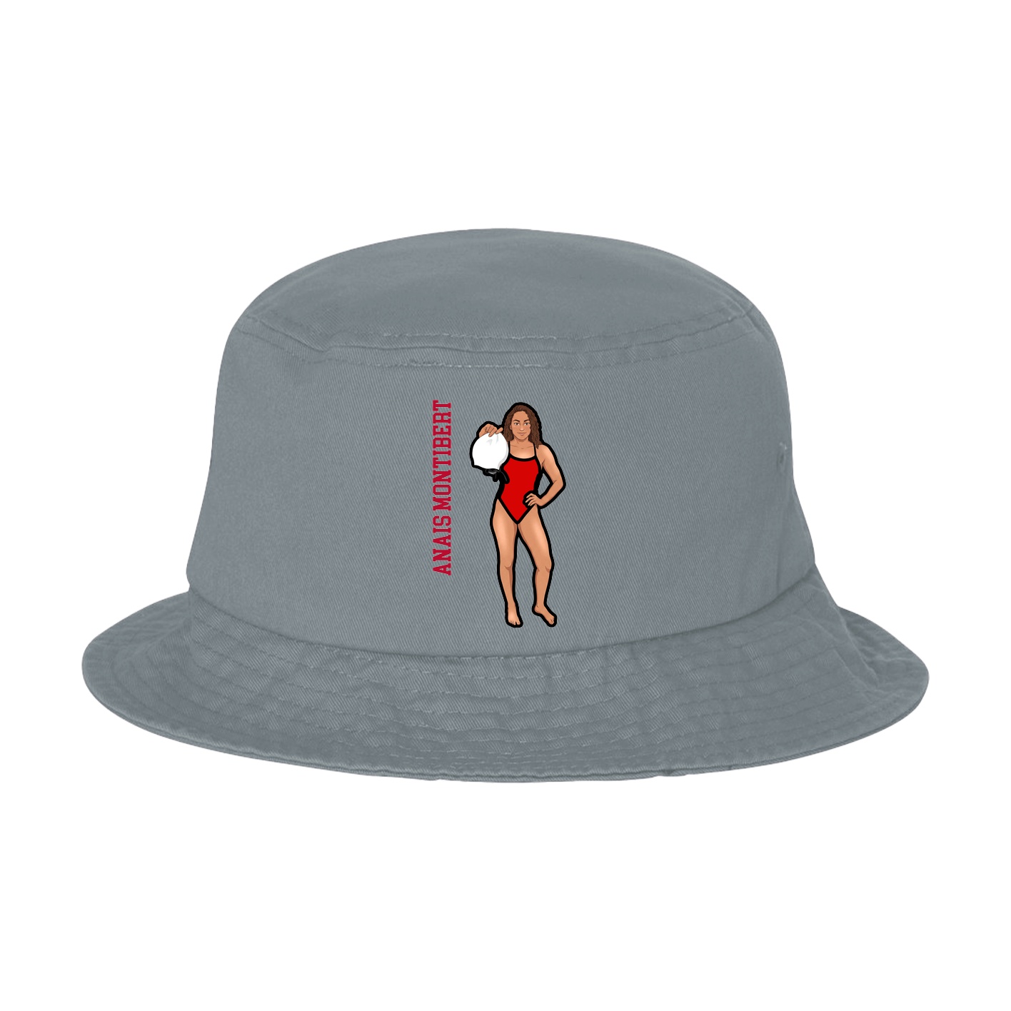 Bucket Cap — Name Vertical in Grey