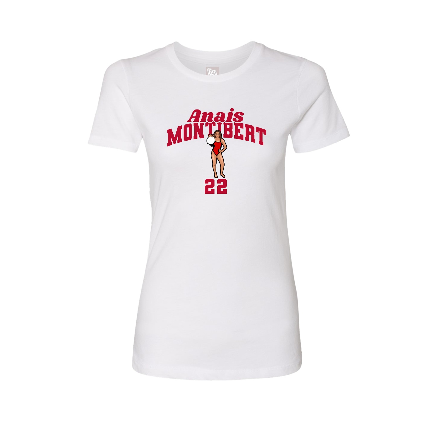 Fitted Women's Tee — Signature Arch in White