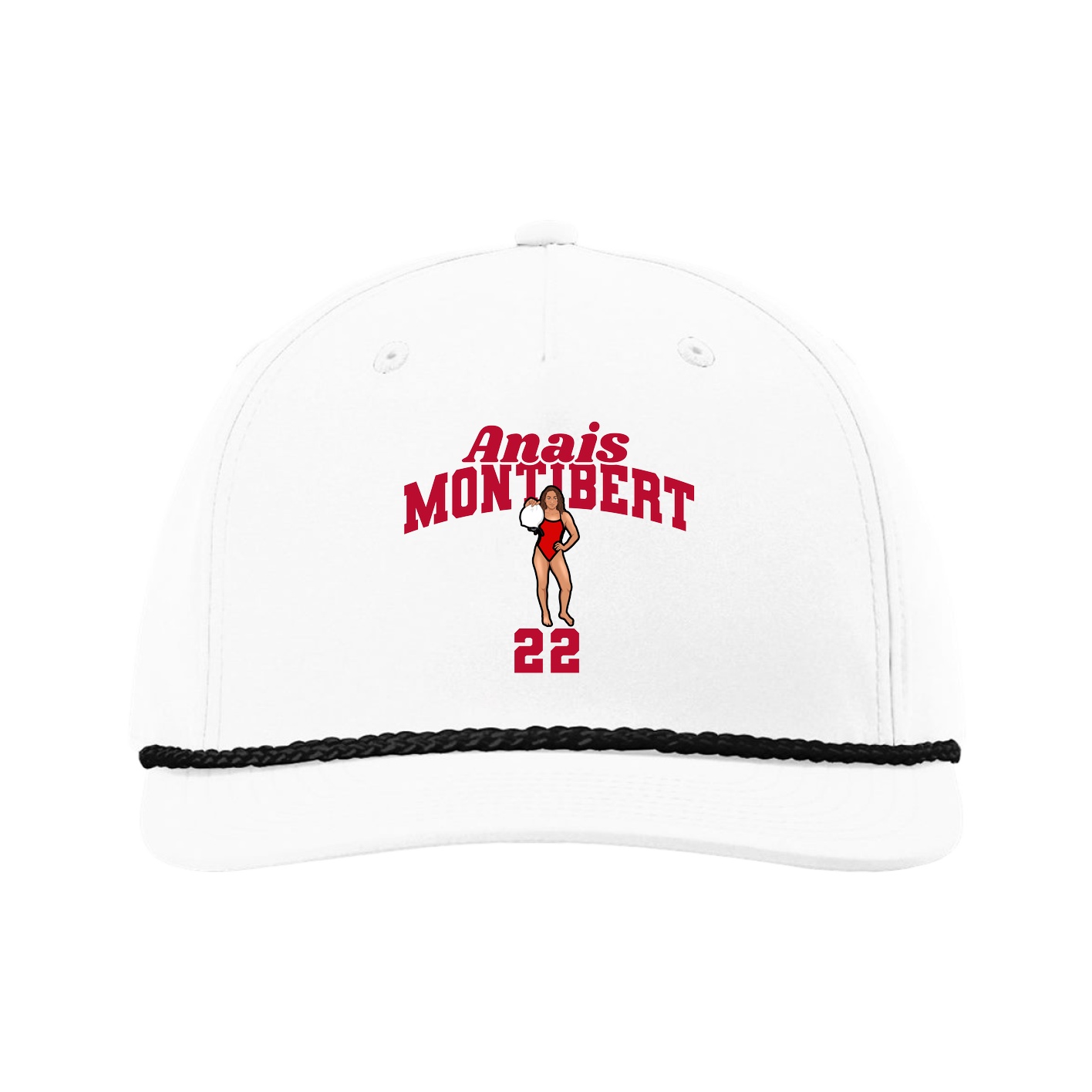 Five-Panel Classic Rope Cap — Signature Arch in White