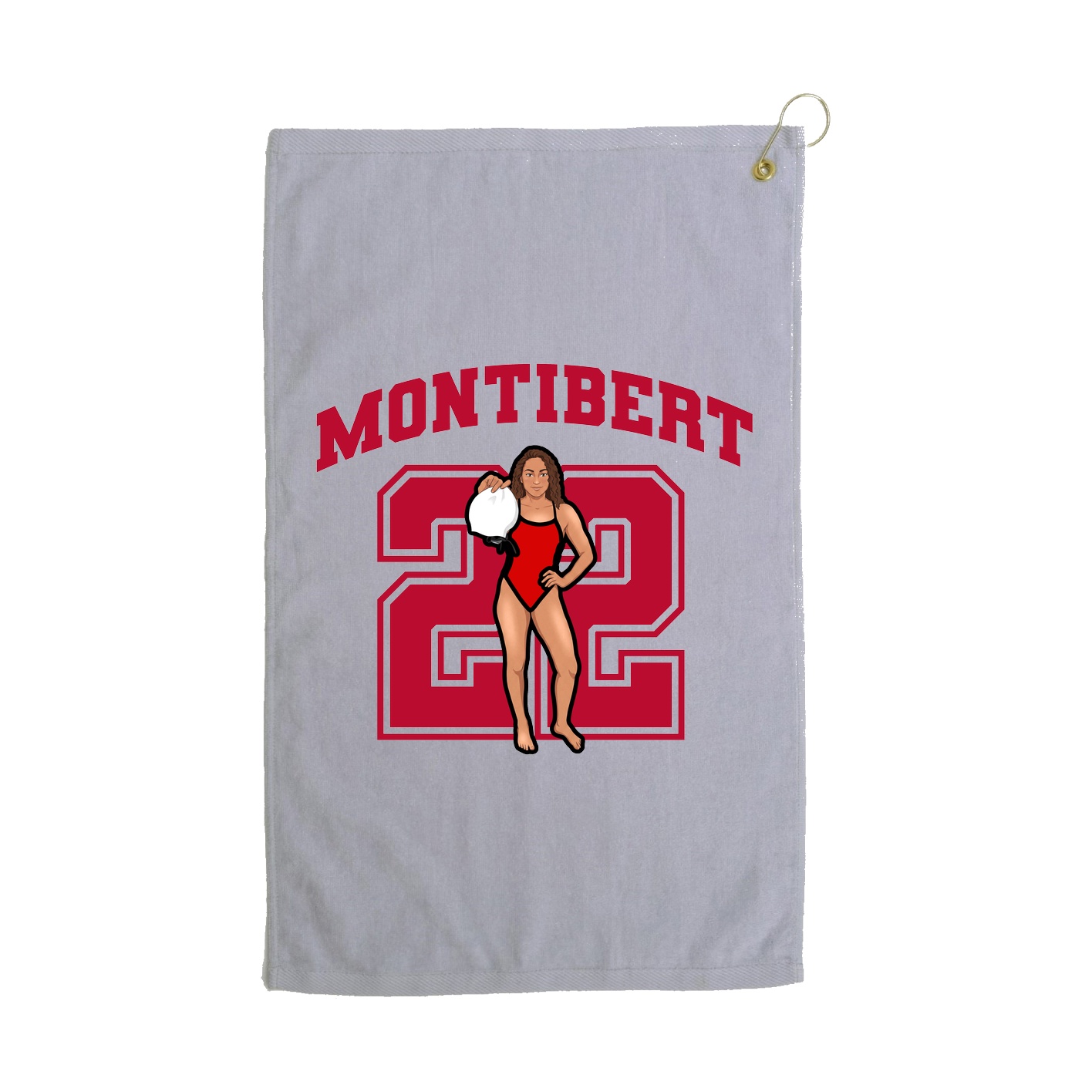Golf Towel — Number in Grey