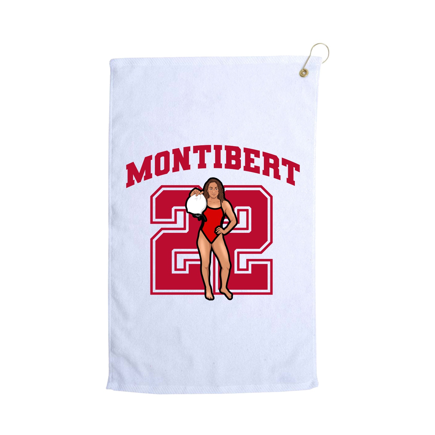Golf Towel — Number in White