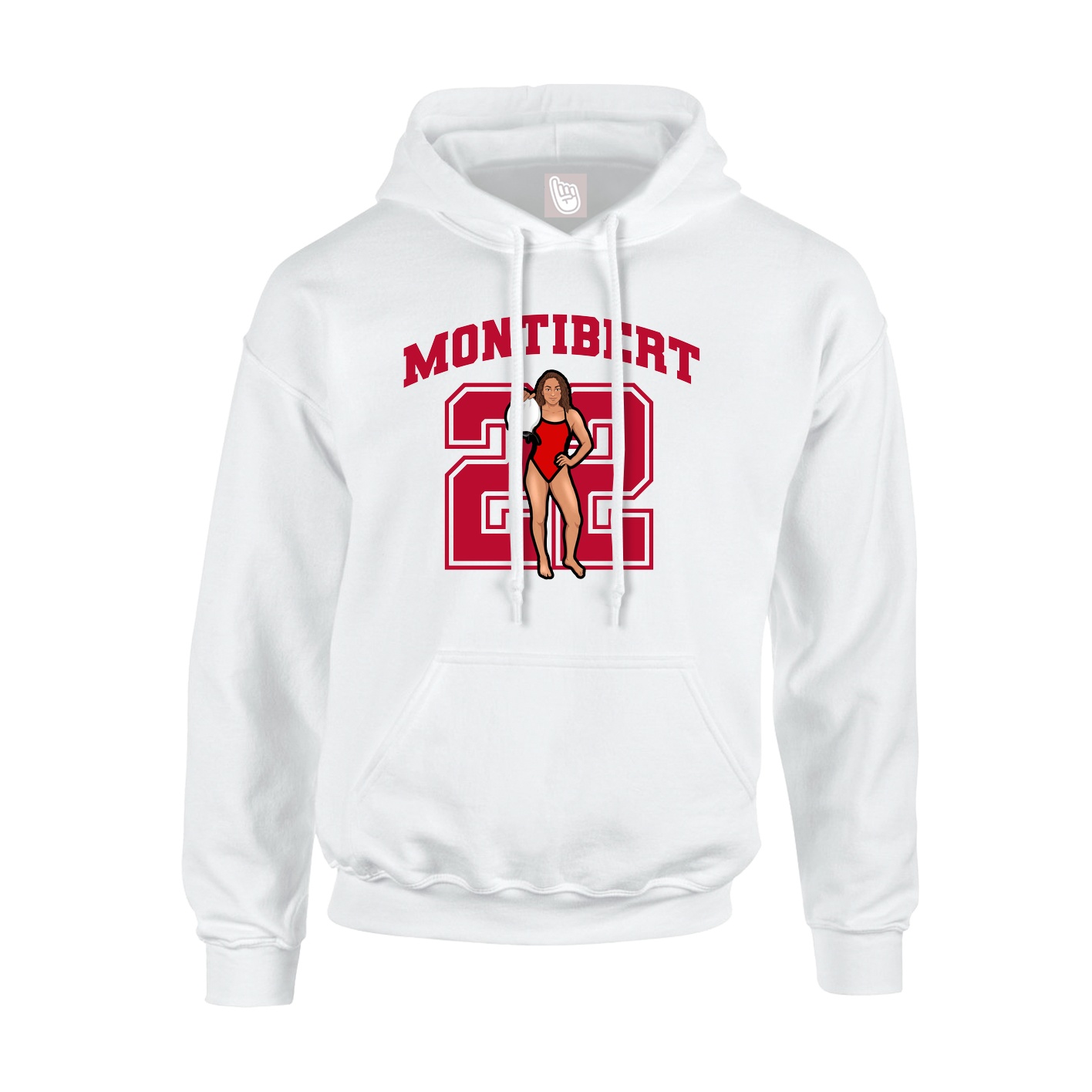 Youth Hoodie — Number in White
