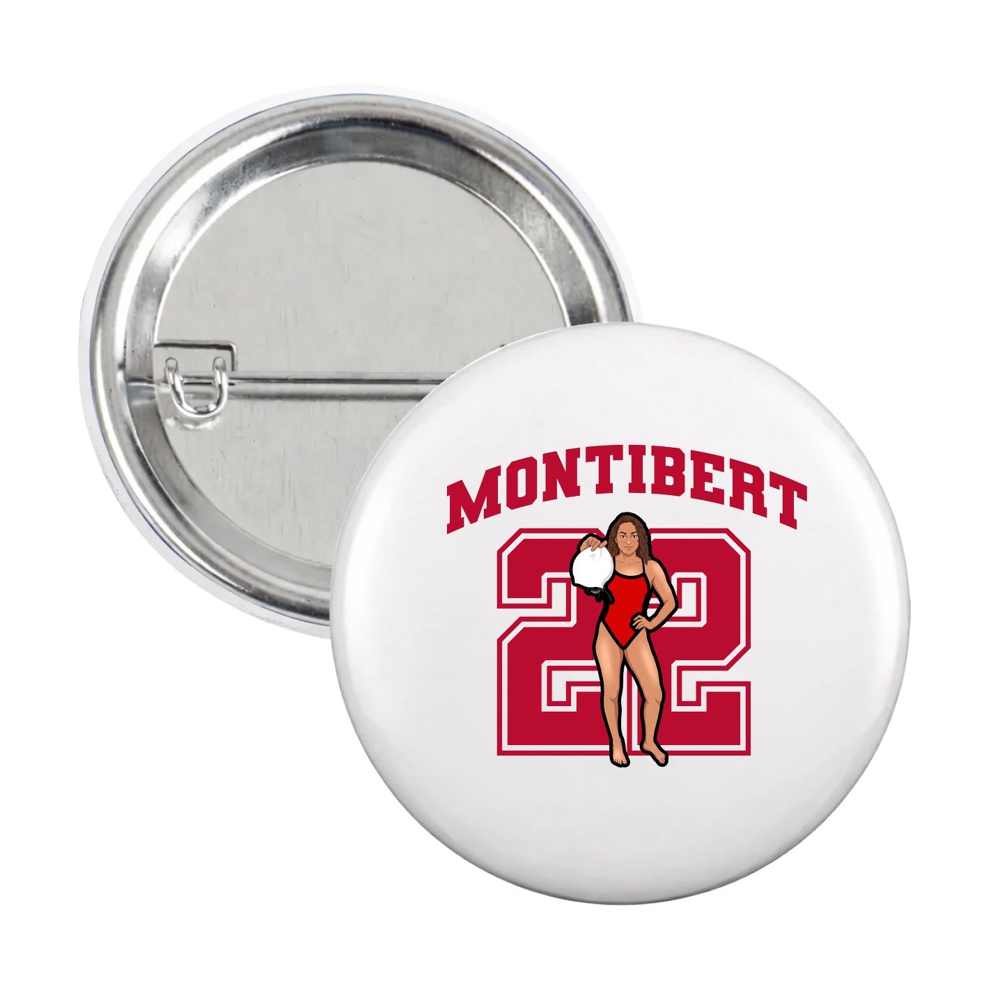 Game Day Button — Number in White