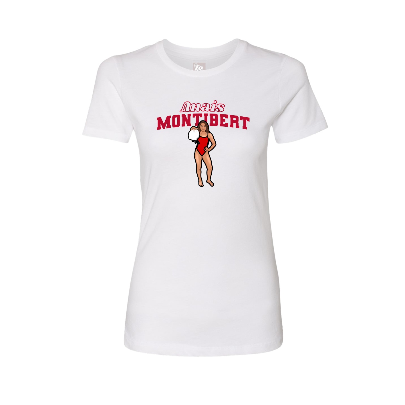 Womens Tee — Name Arch in White