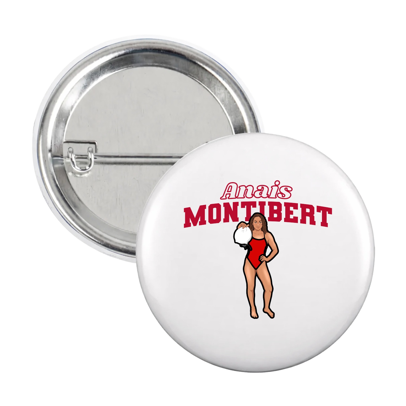 Game Day Button — Name Arch in White
