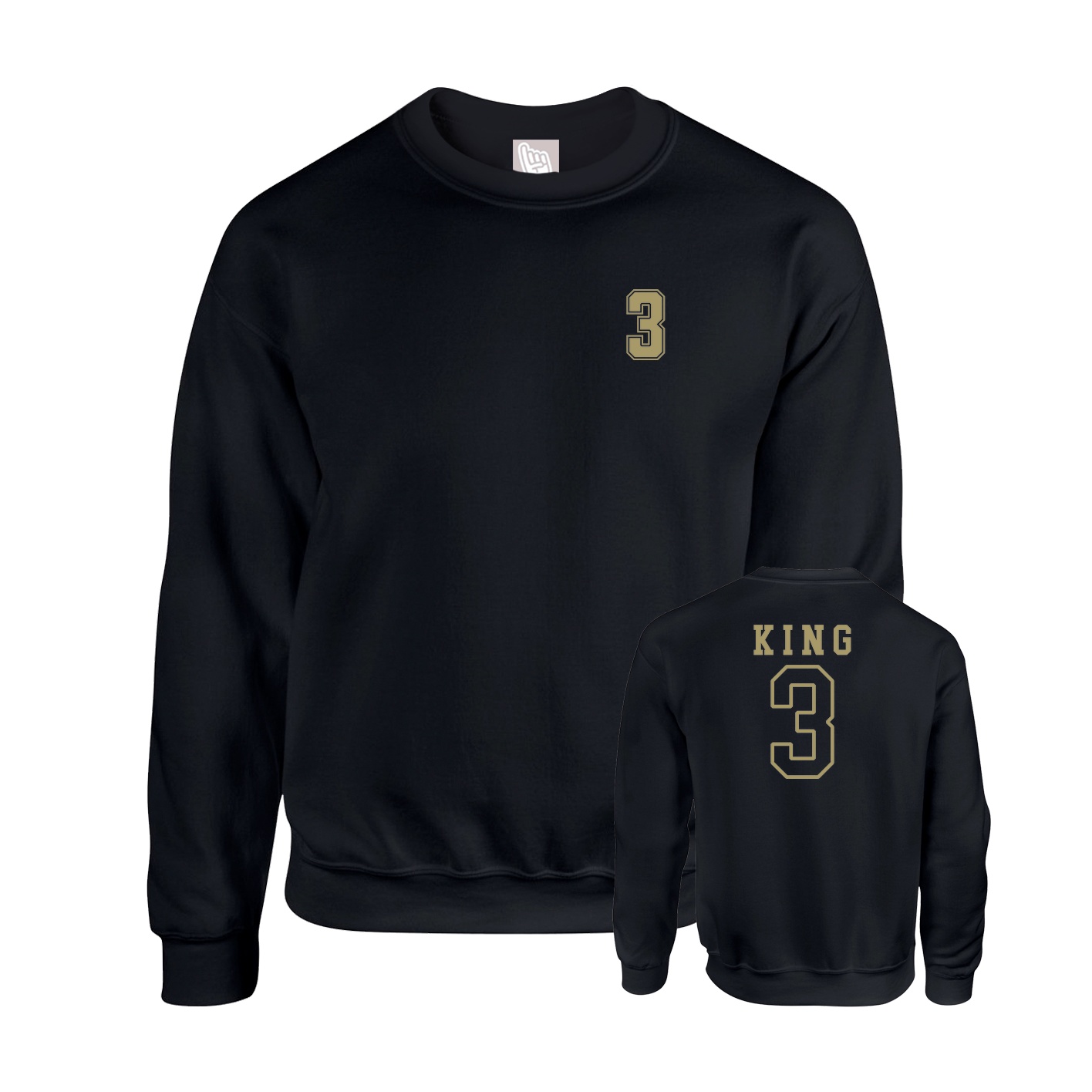Fleece Crew — Chest Back in Black