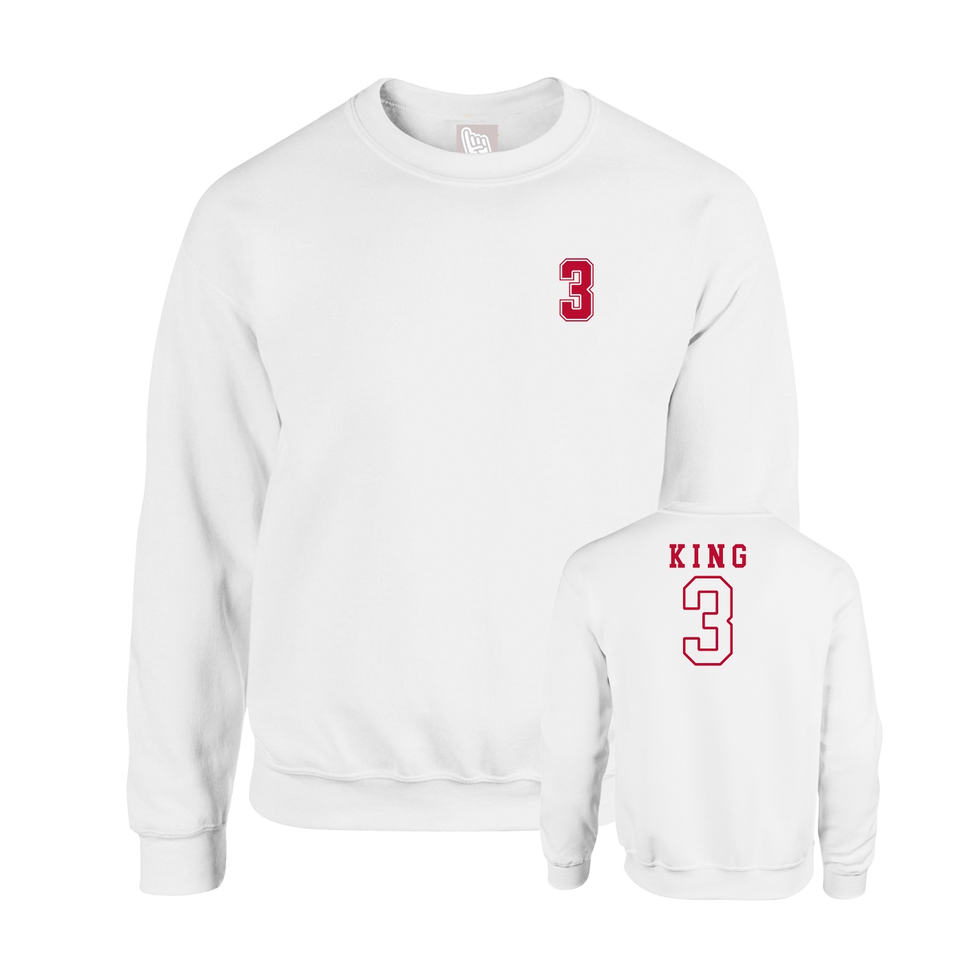 Fleece Crew — Chest Back in White