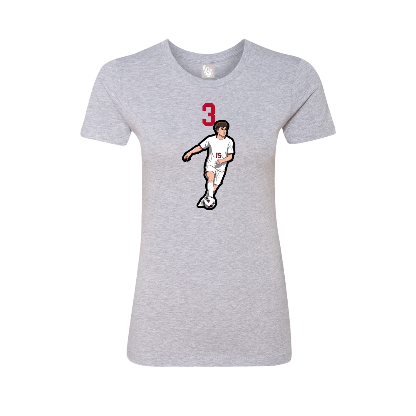 Fitted Women's Tee — Number Top in Grey