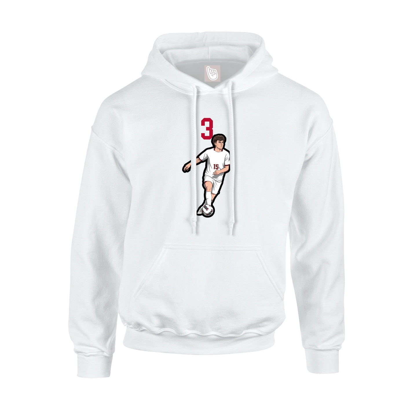 Youth Hoodie — Number Top in White