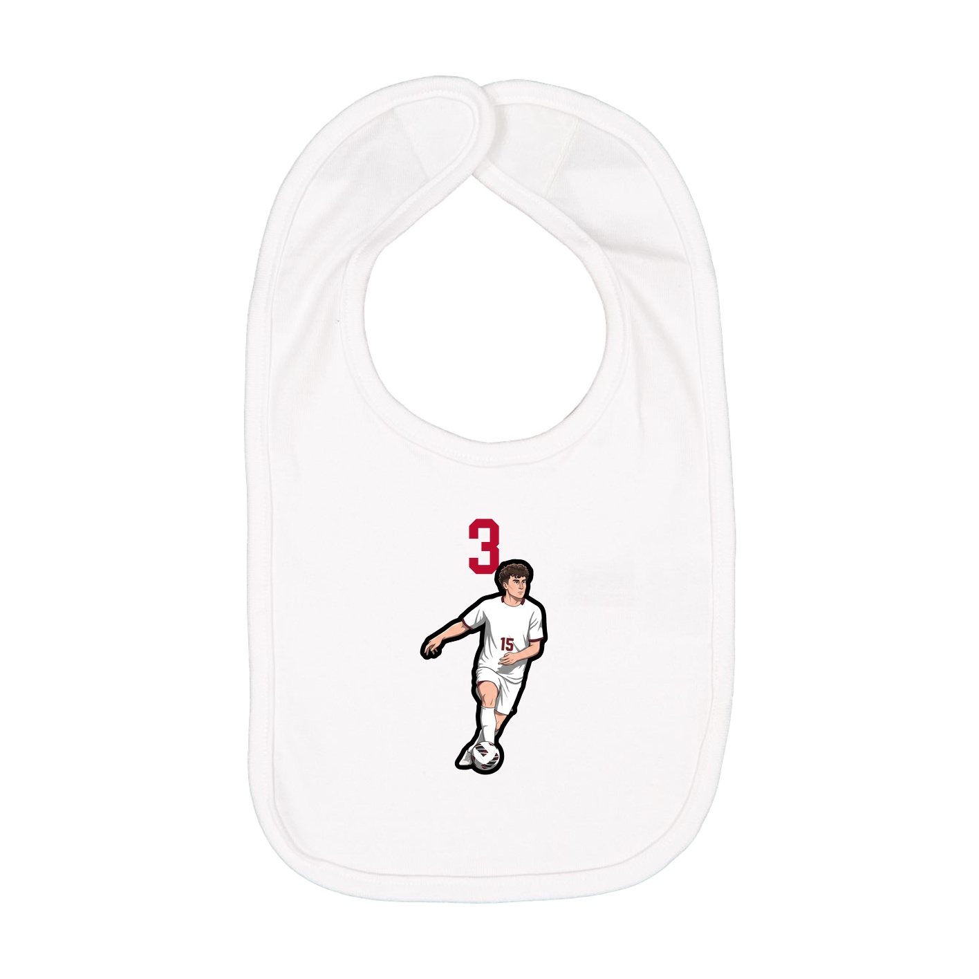 Infant Bib — Number Top in White