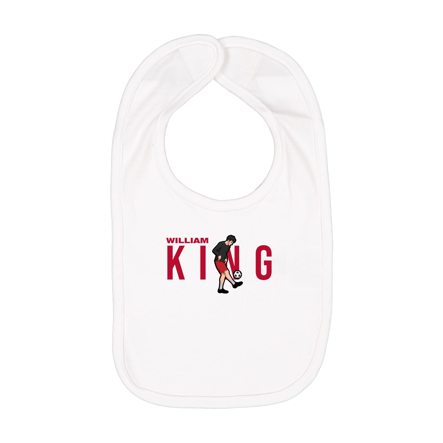 Infant Bib — Player Name in White