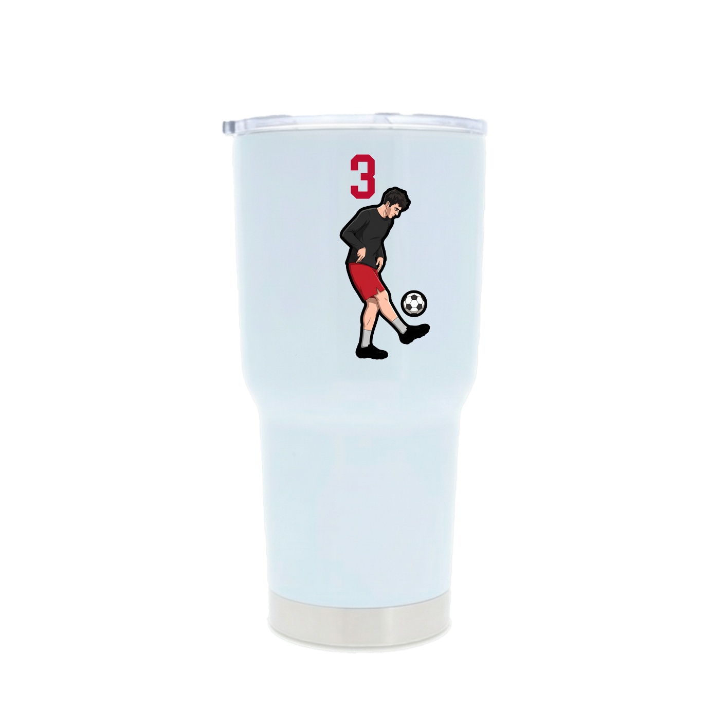 30oz Stainless Steel Tumbler — Number Top in White