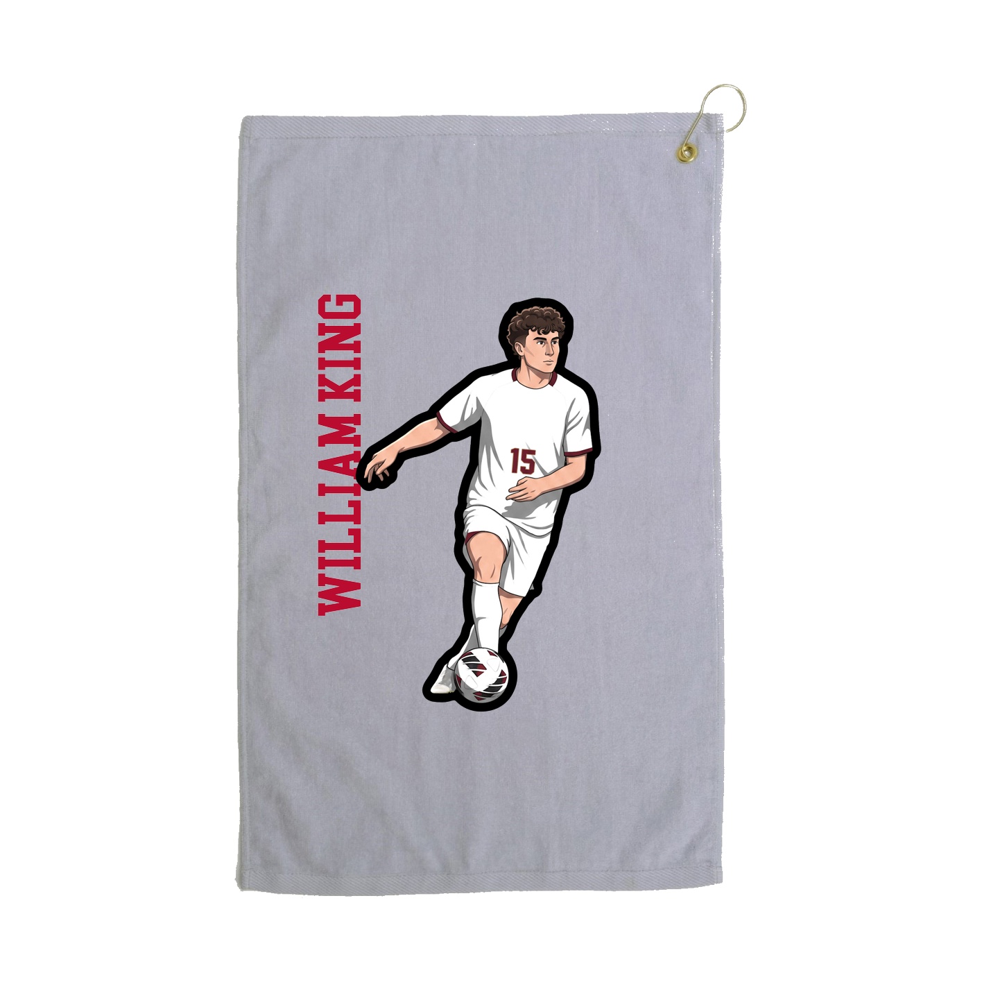 Golf Towel — Name Vertical in Grey