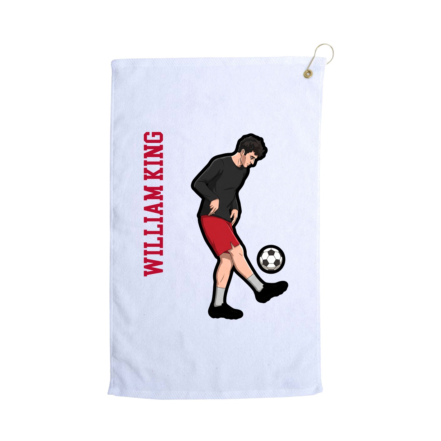 Golf Towel — Name Vertical in White