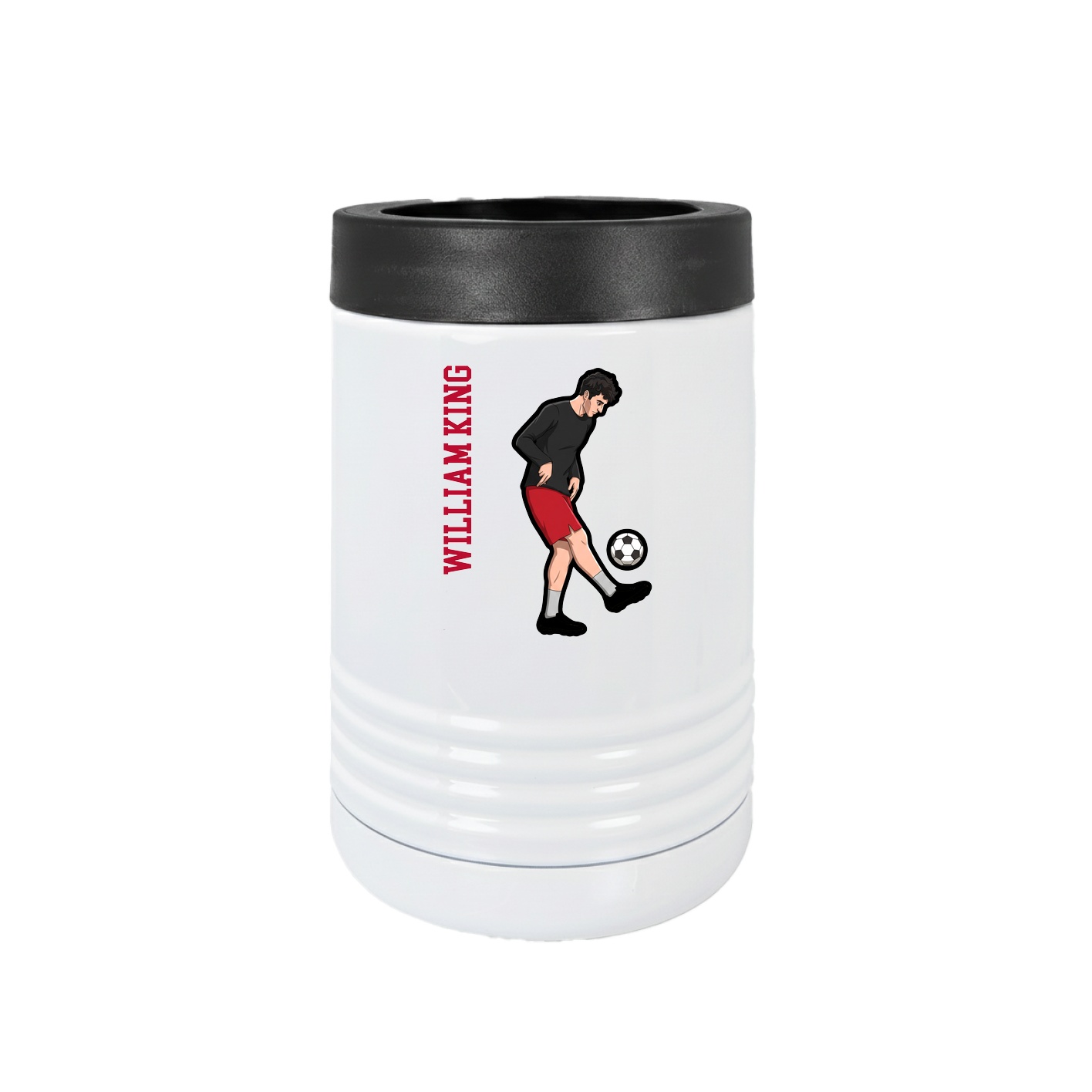 Beverage Holder — Name Vertical in White