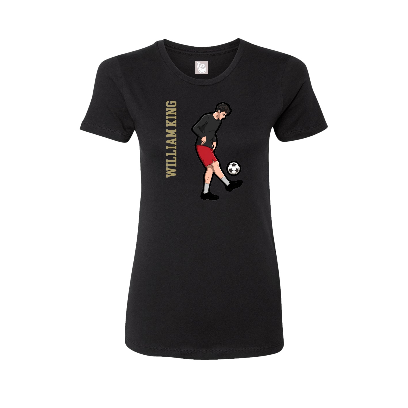 Fitted Women's Tee — Name Vertical in Black