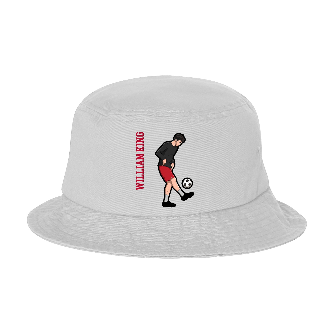 Bucket Cap — Name Vertical in White