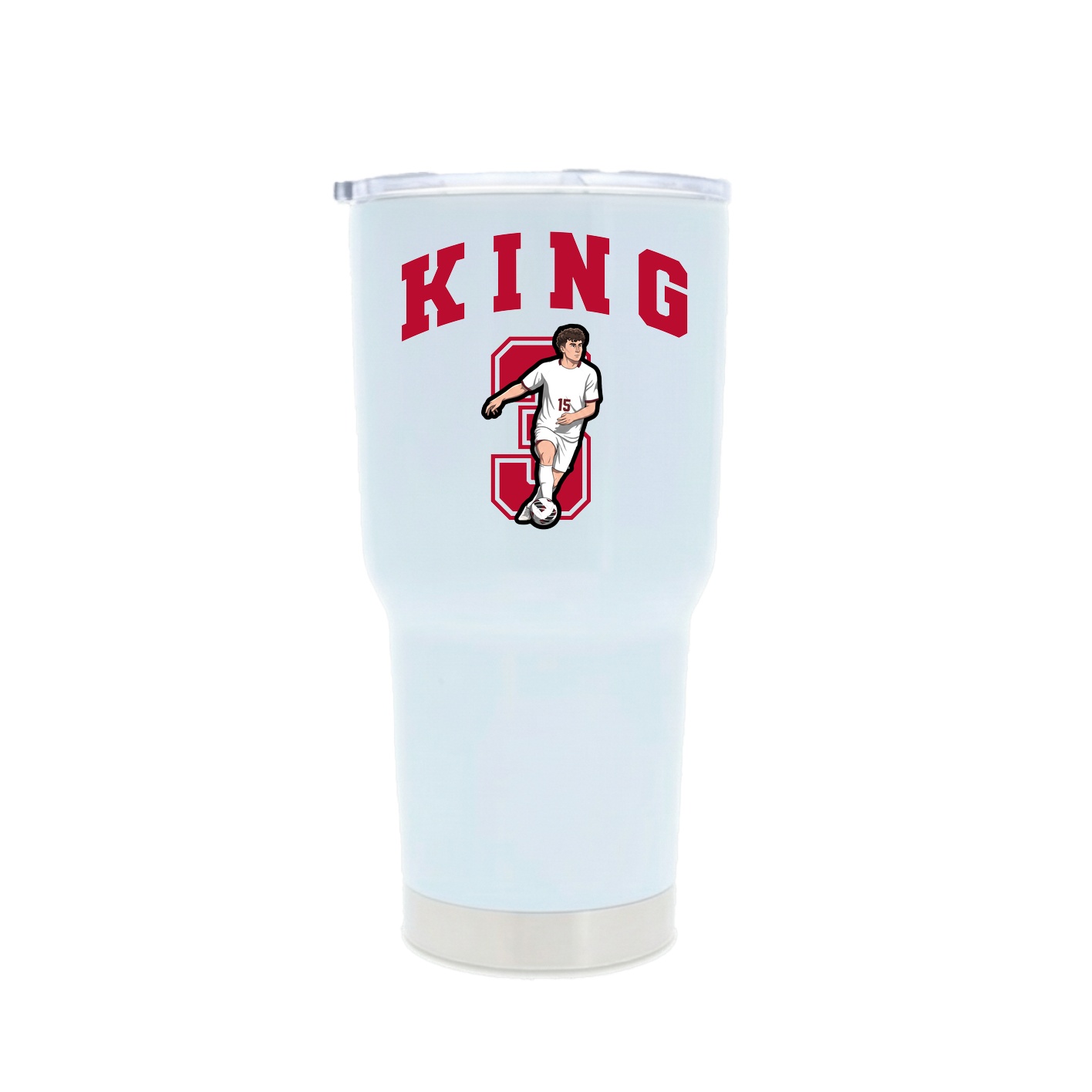 30oz Stainless Steel Tumbler — Number in White