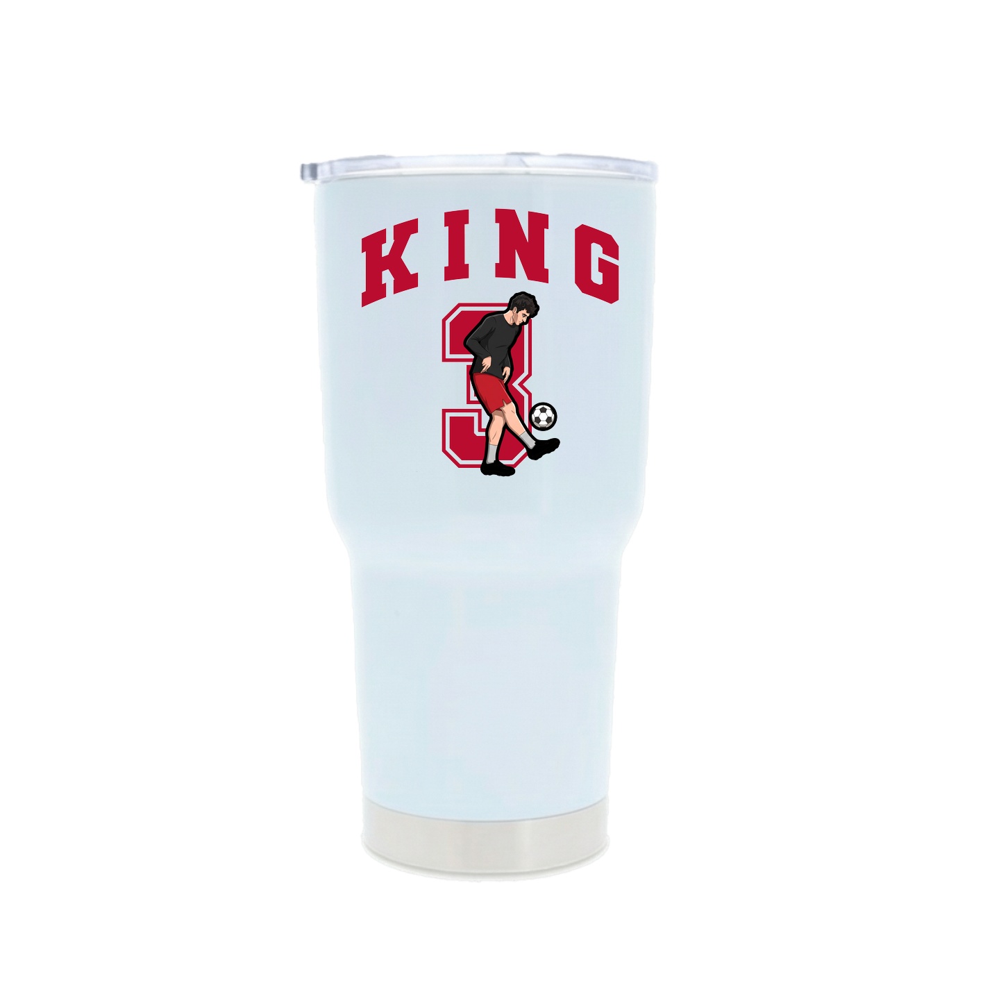 30oz Stainless Steel Tumbler — Number in White