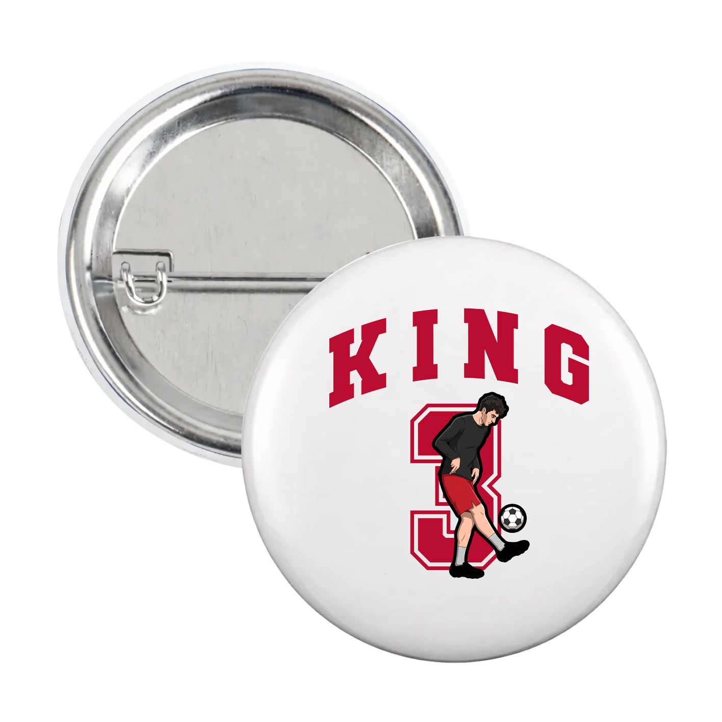 Game Day Button — Number in White