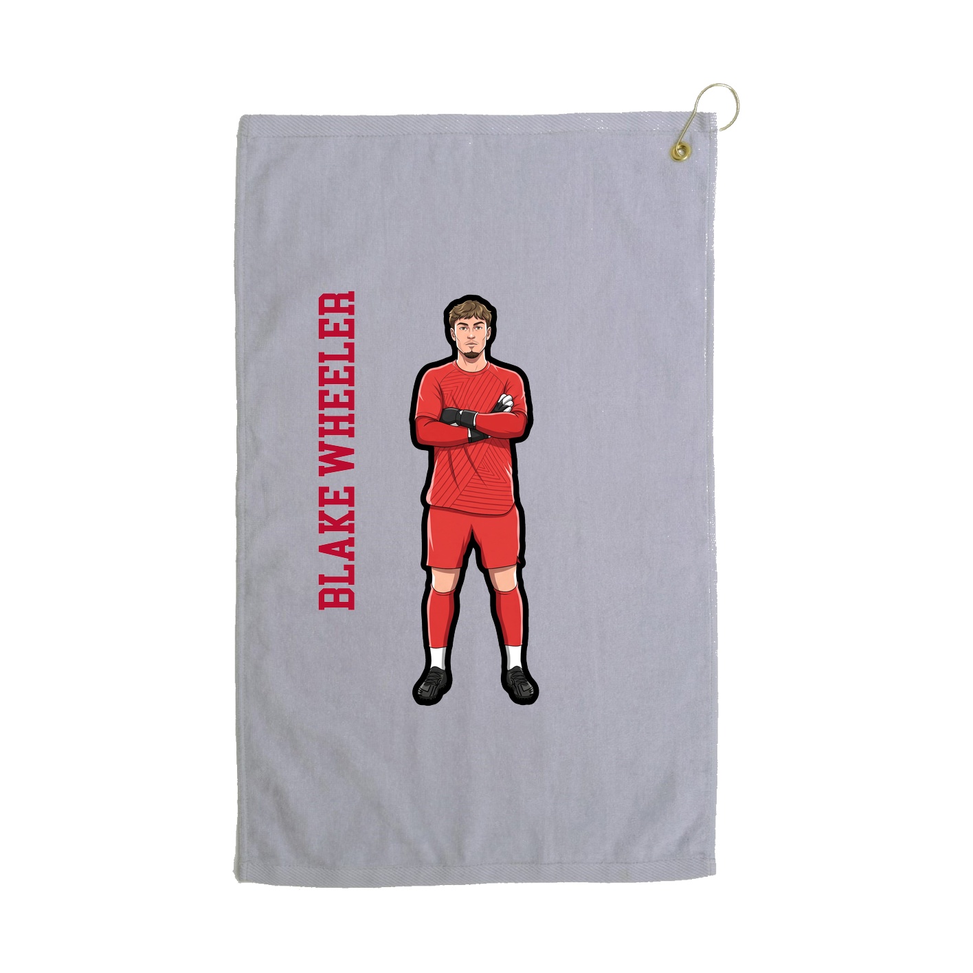 Golf Towel — Name Vertical in Grey