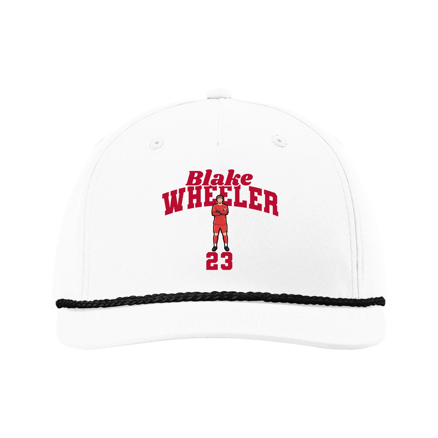 Five-Panel Classic Rope Cap — Signature Arch in White