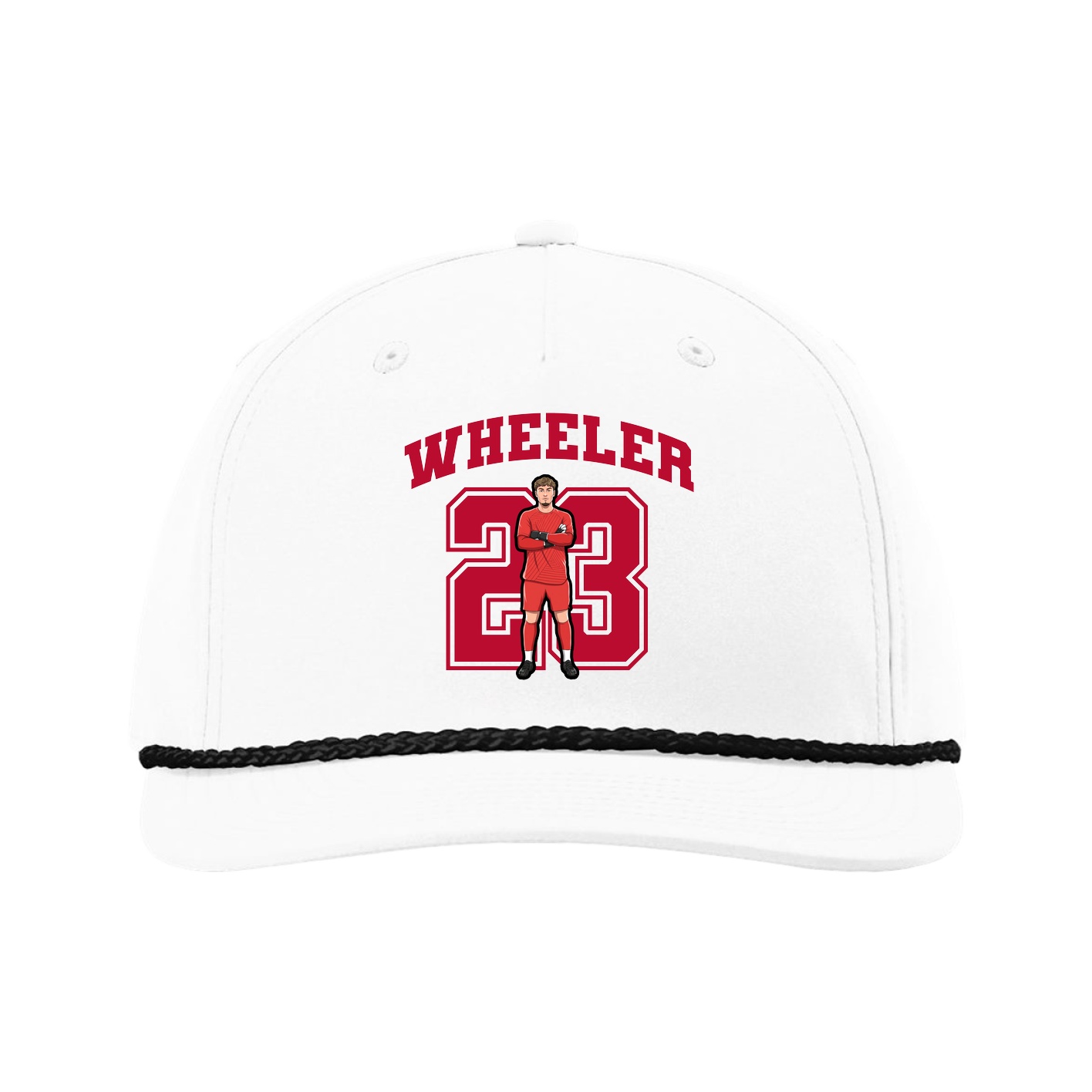 Five-Panel Classic Rope Cap — Number in White