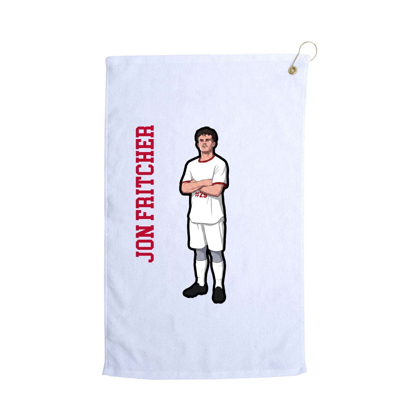 Golf Towel — Name Vertical in White