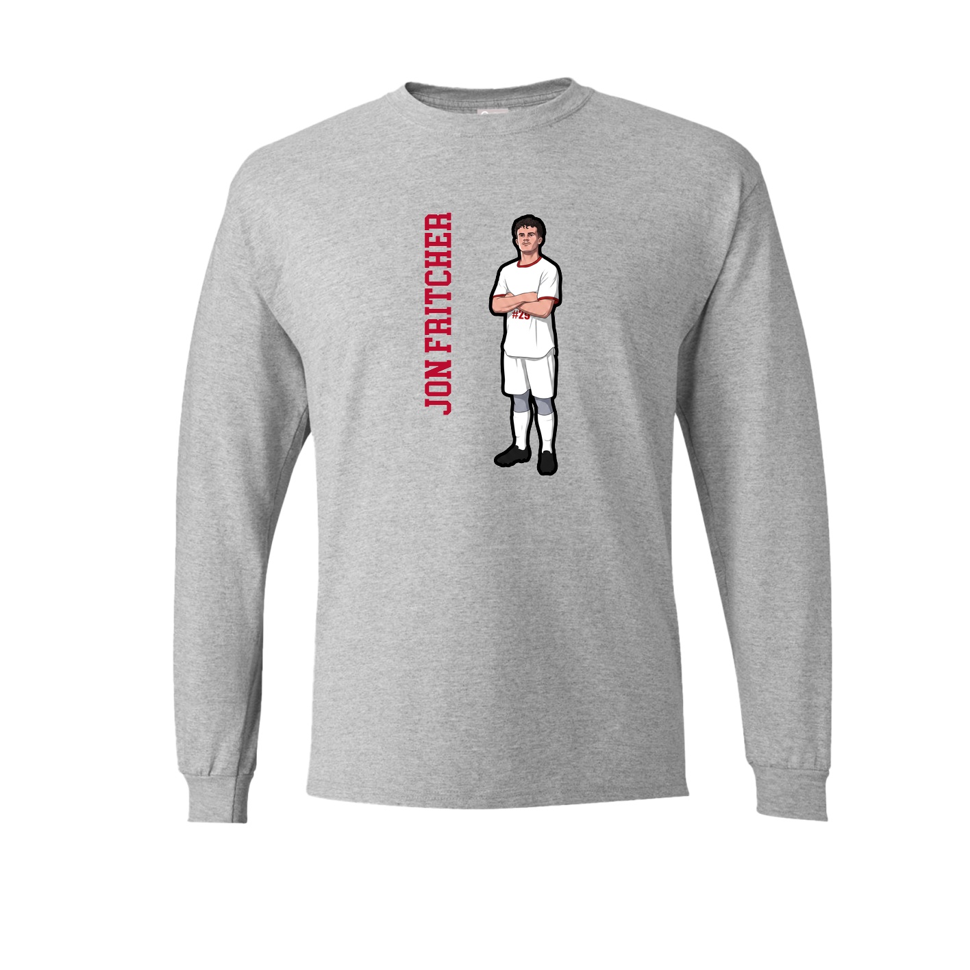 Long Sleeve Tee — Name Vertical in Grey