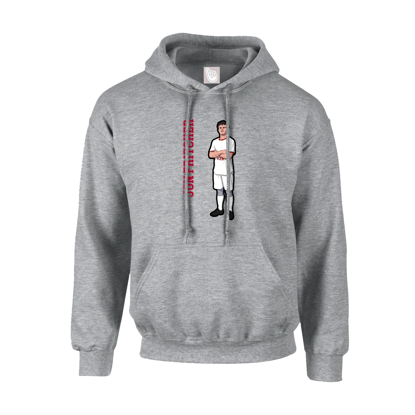 Hoodie — Name Vertical in Grey