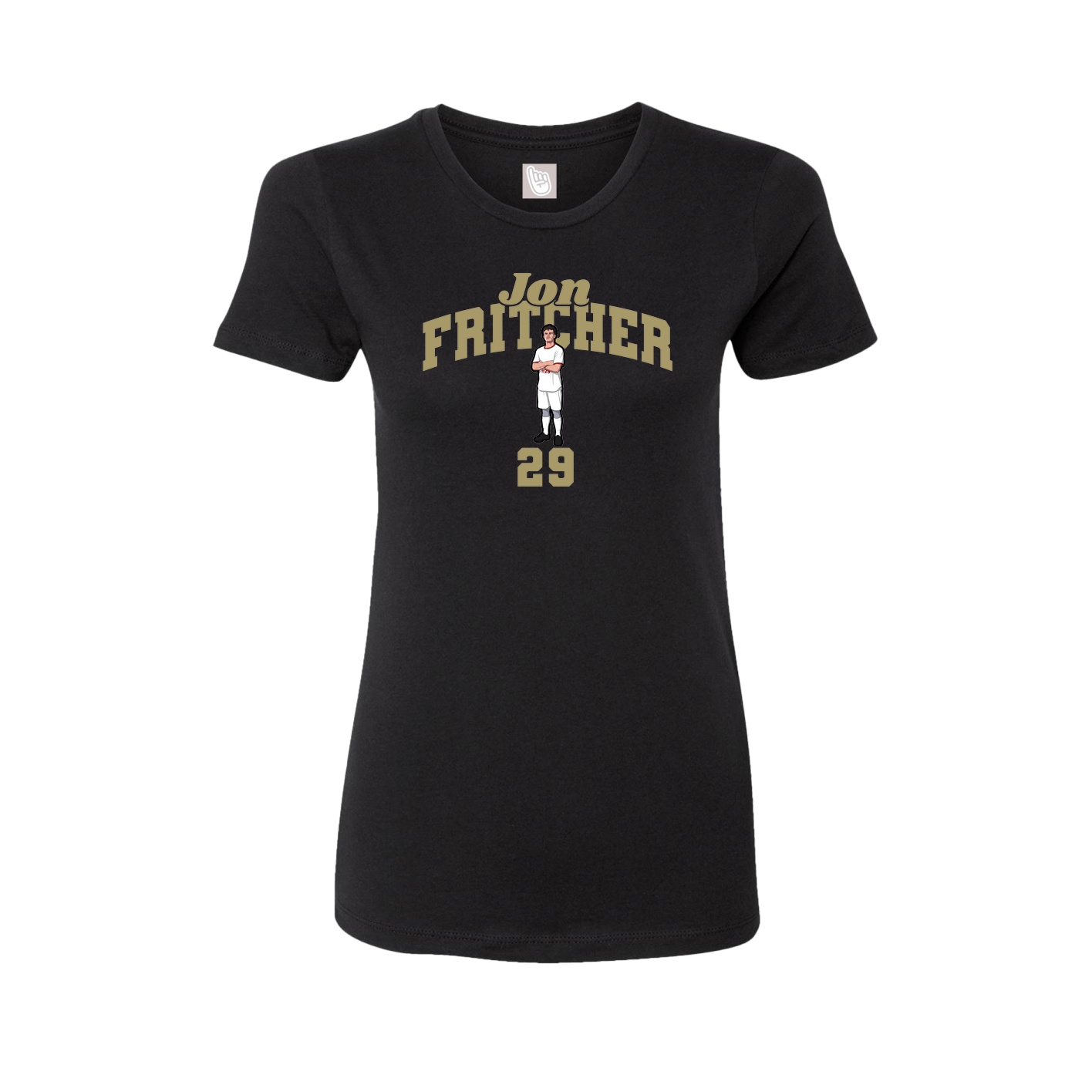 Fitted Women's Tee — Signature Arch in Black
