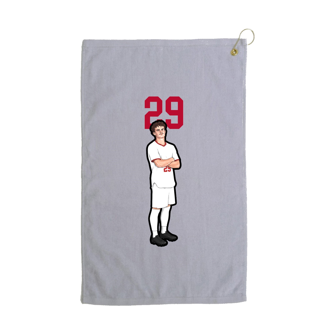 Golf Towel — Number Top in Grey
