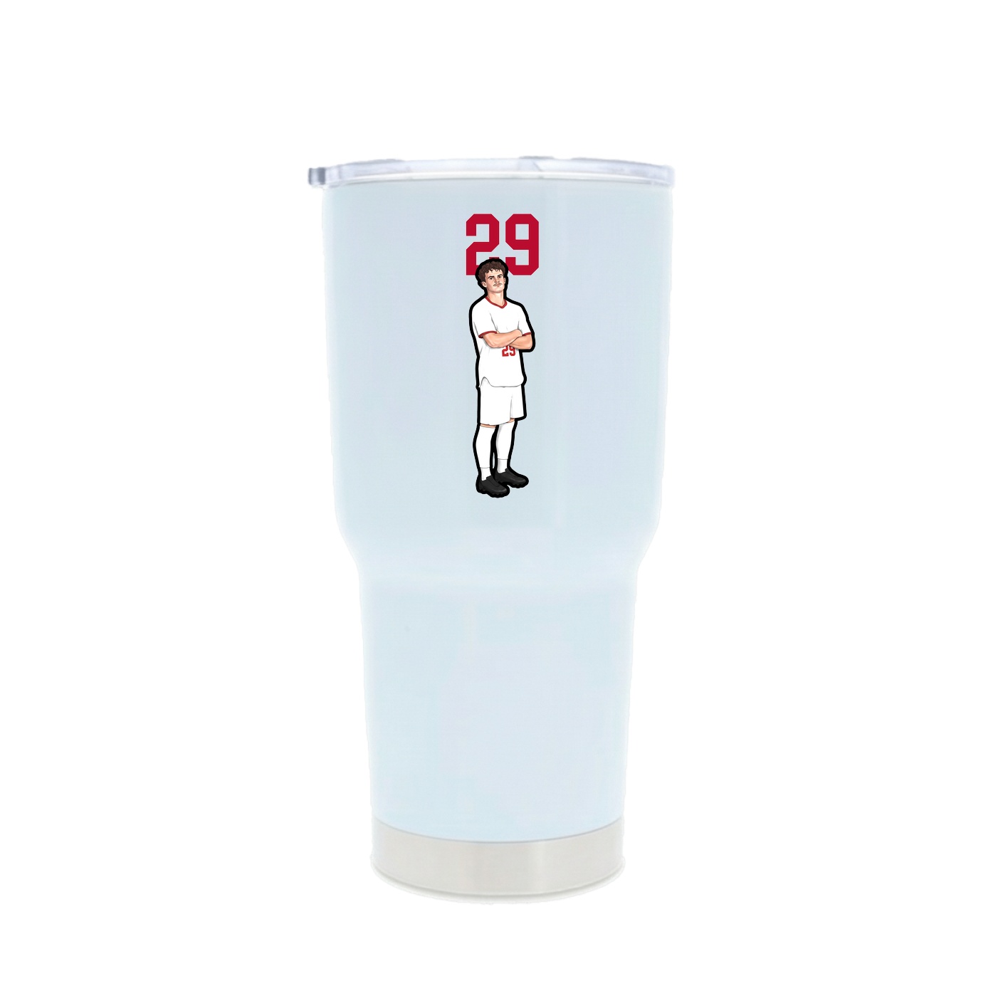30oz Stainless Steel Tumbler — Number Top in White