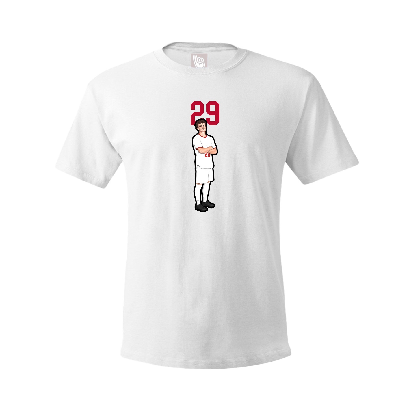 Youth Tee — Number Top in White