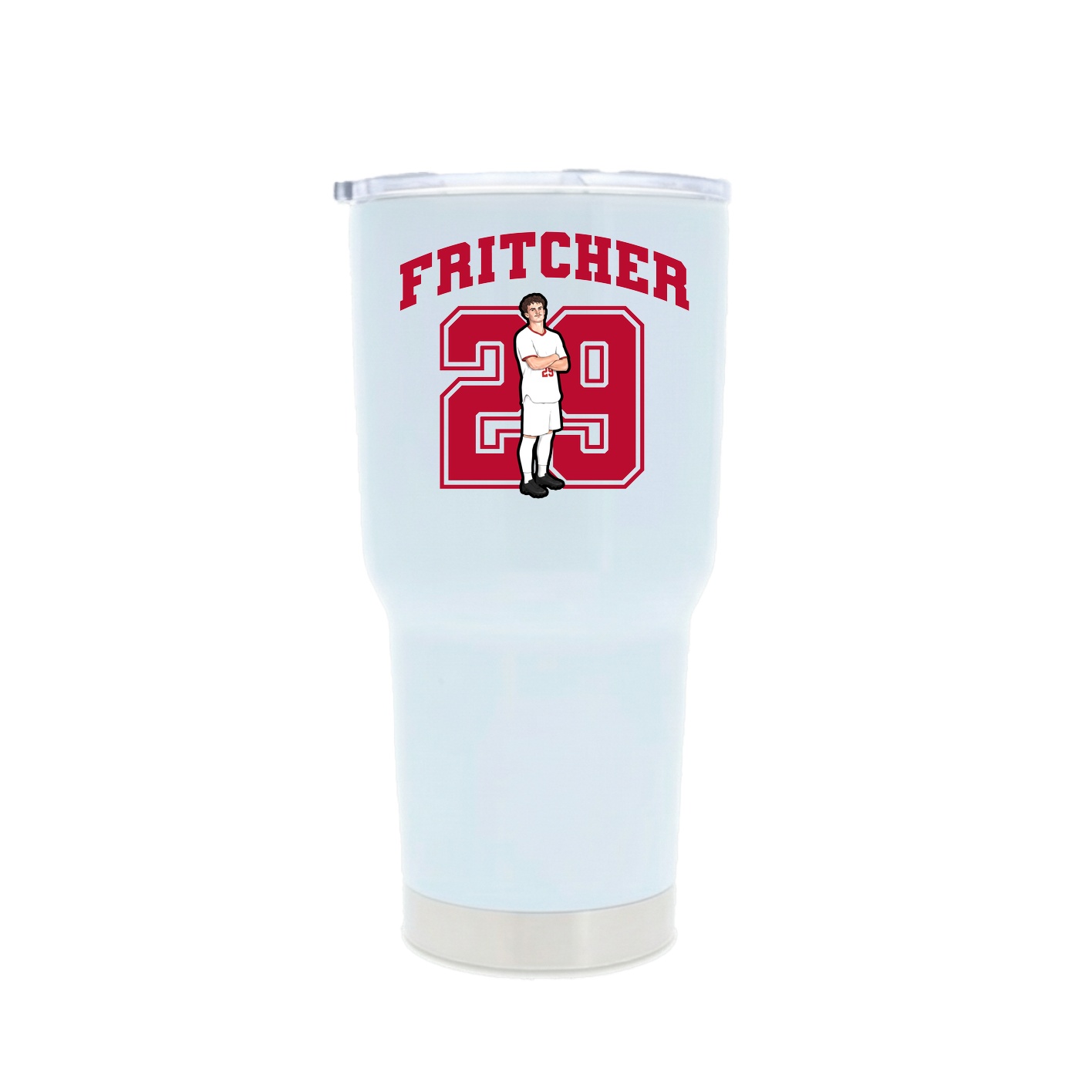 30oz Stainless Steel Tumbler — Number in White