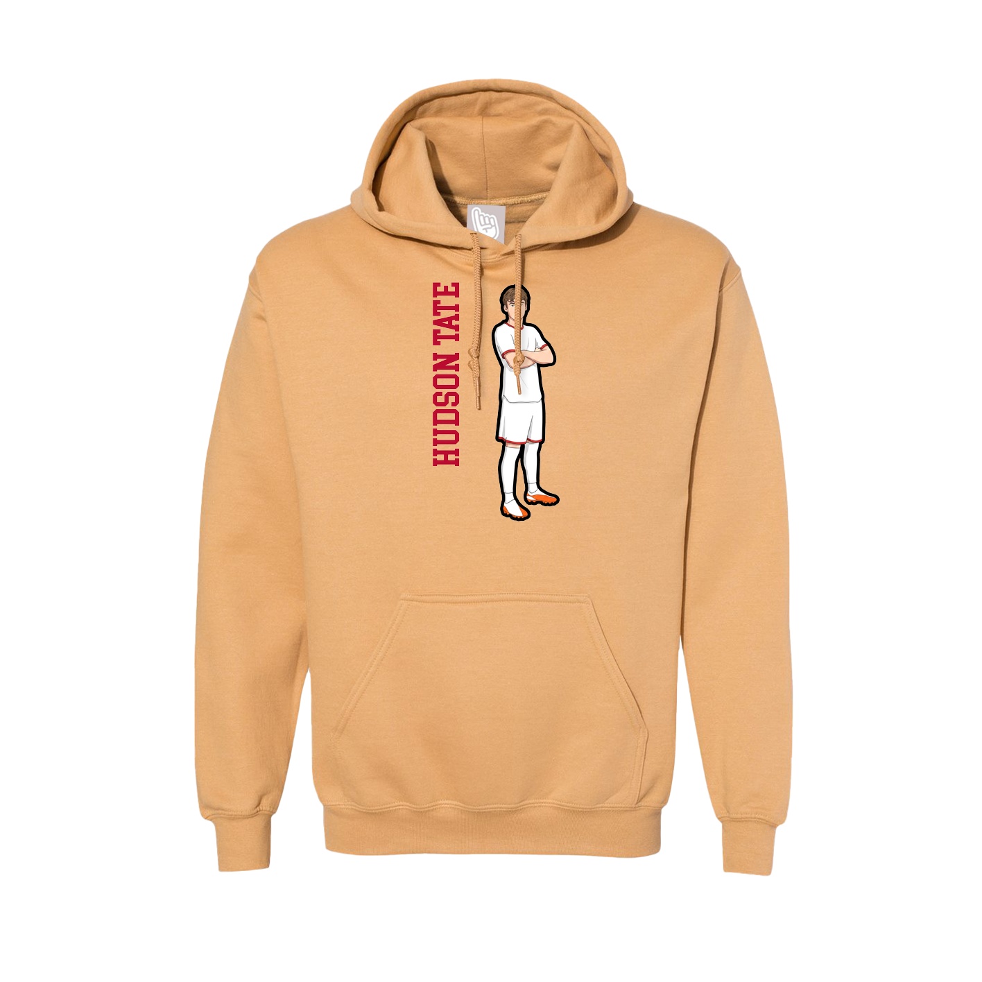 Hoodie — Name Vertical in Vegas Gold
