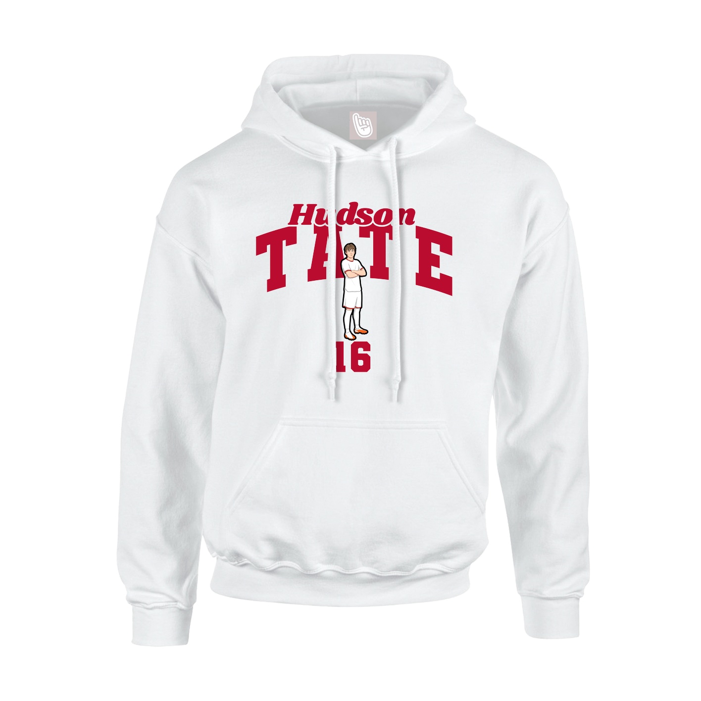 Youth Hoodie — Signature Arch in White