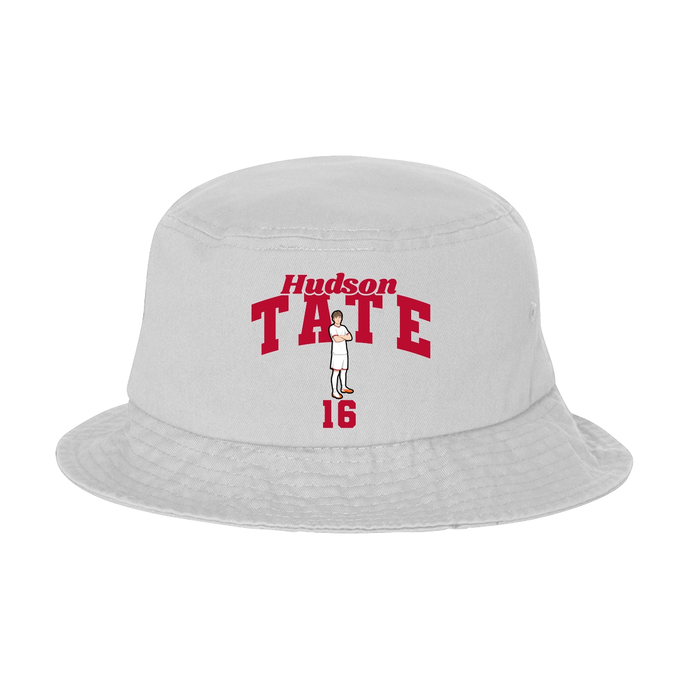 Bucket Cap — Signature Arch in White