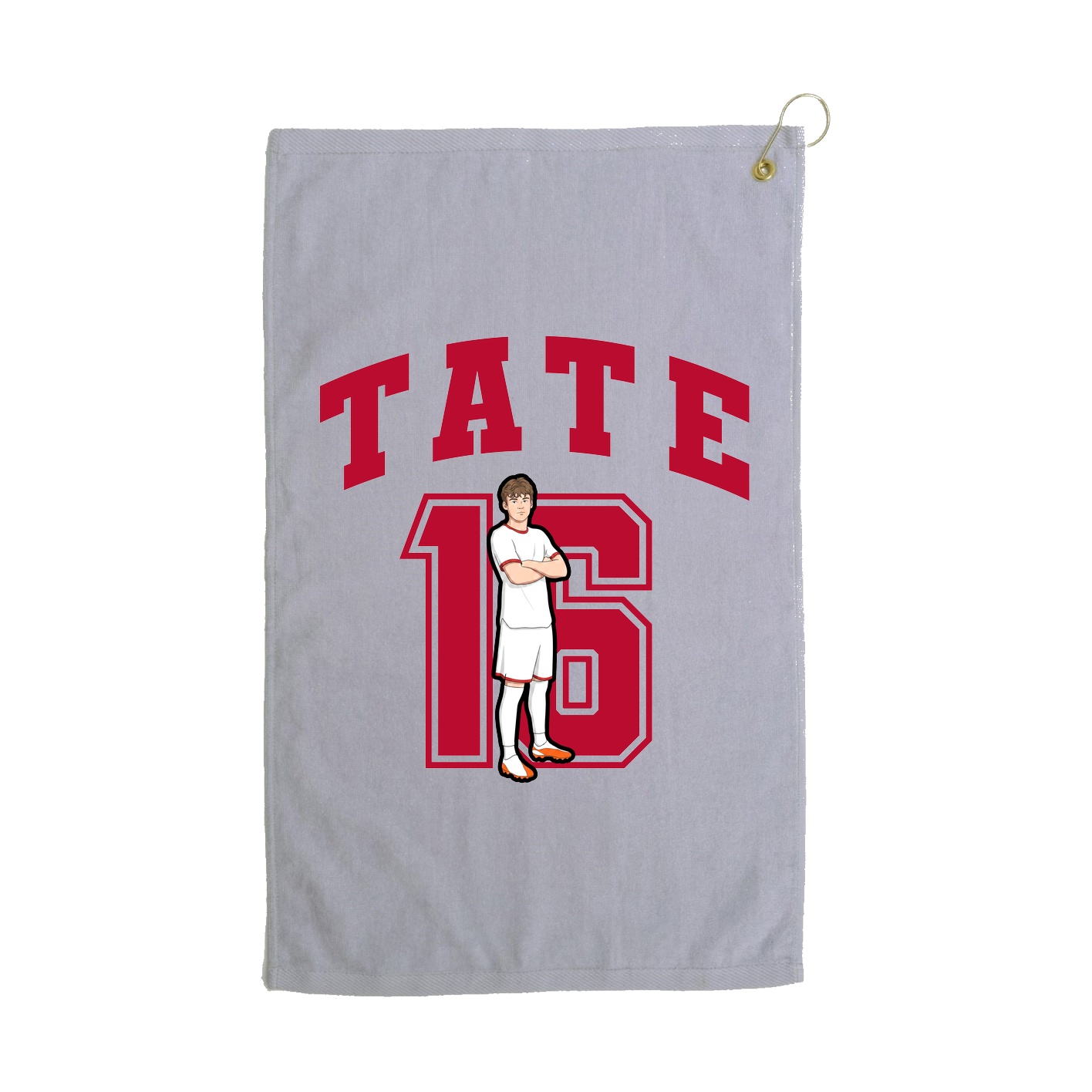Golf Towel — Number in Grey
