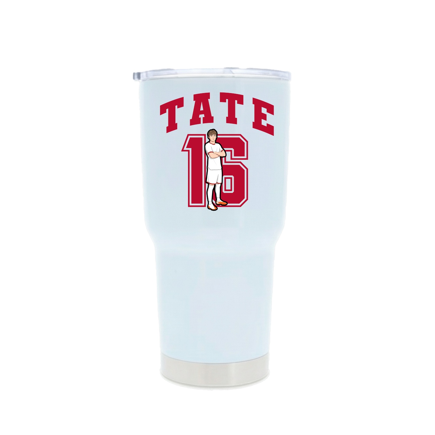 30oz Stainless Steel Tumbler — Number in White