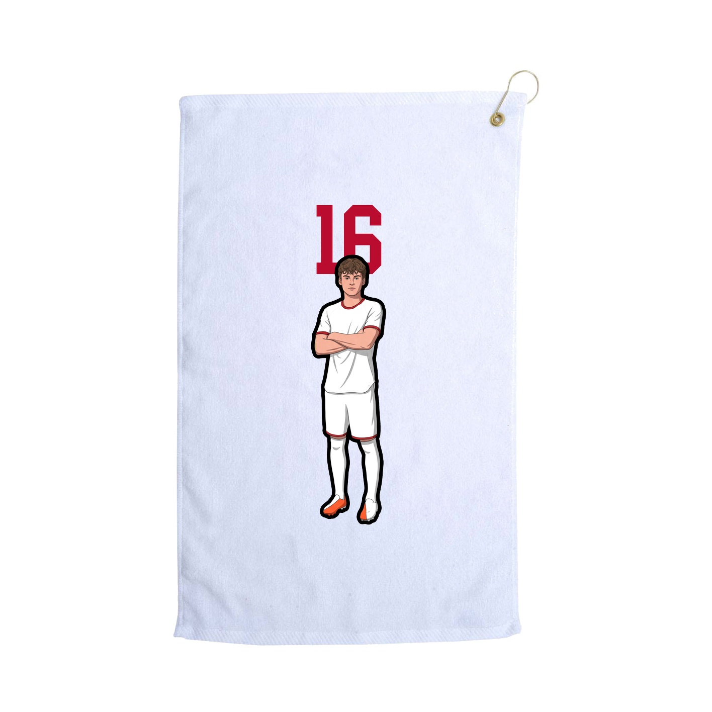 Golf Towel — Number Top in White