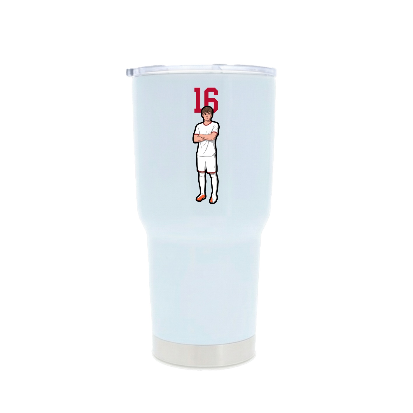 30oz Stainless Steel Tumbler — Number Top in White