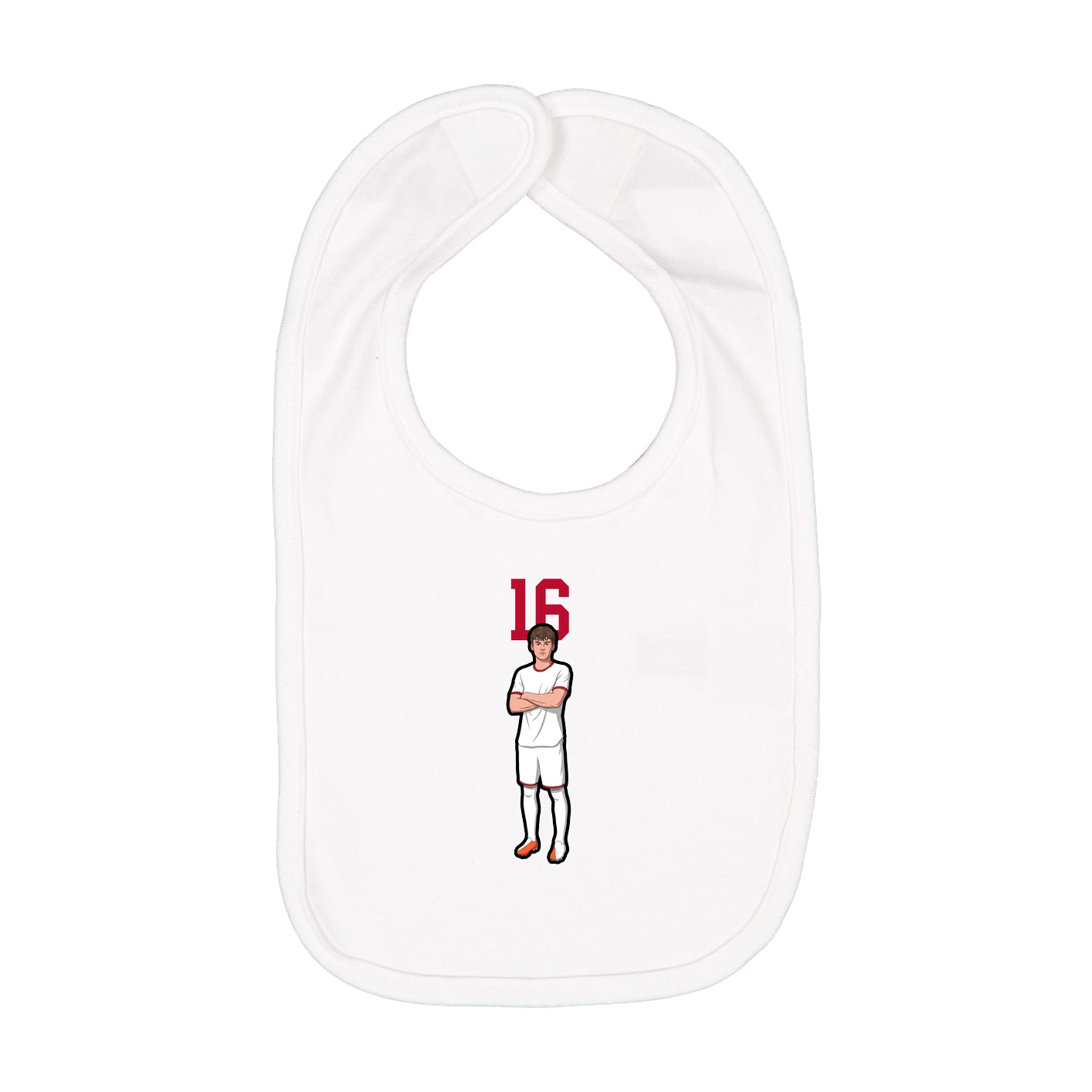 Infant Bib — Number Top in White