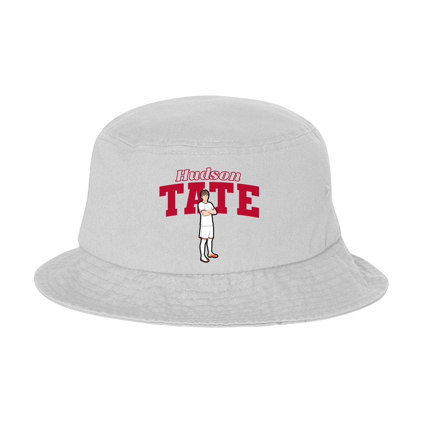 Bucket Cap — Name Arch in White