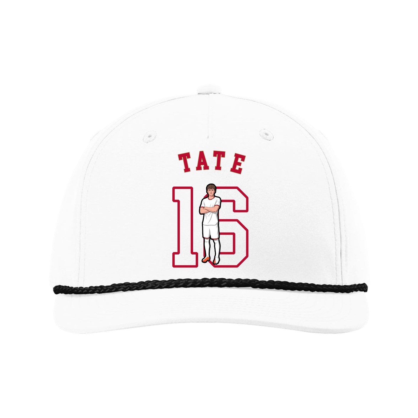 Five-Panel Classic Rope Cap — Shirsey Arch in White